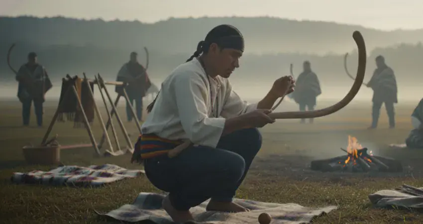 Wiño y pali utilizados en el palin mapuche